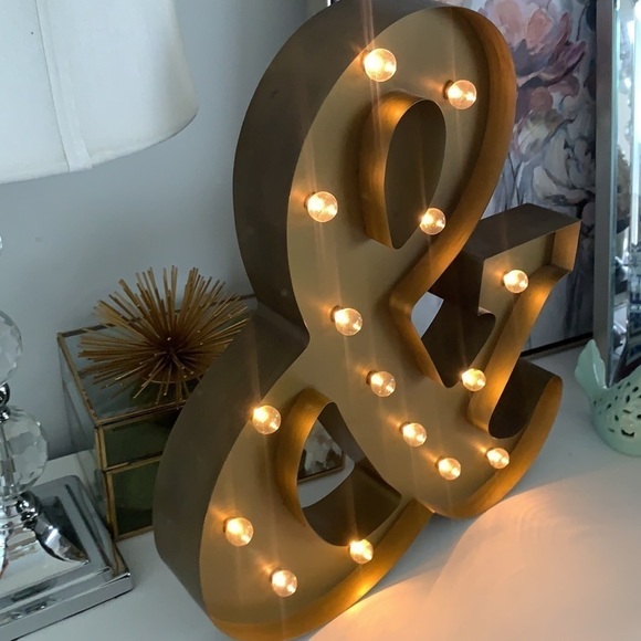 Marquee light threshold gold large‎ retro mid century modern home decor metal - Picture 15 of 16